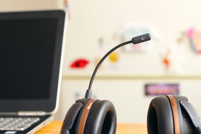 Headset neben einem Laptop als Symbolbild für Sprach-KI im Kundenservice